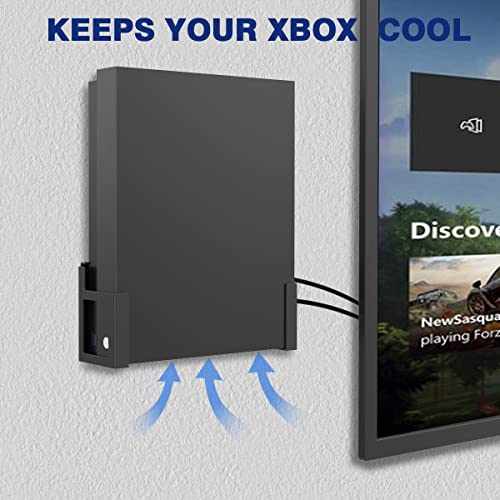 Monzlteck Wall Mount for Xbox One X (Not Fit for One Original)，All Metal Vertical Hanging On Wall with Power Botton Left/Right,Wall Shelf Bracket for X1X