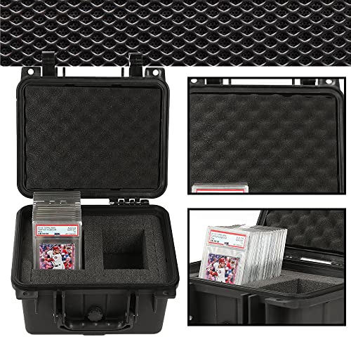 G-PLUS Graded Card Storage Box Fit BGS PSA SGC FGS Weatherproof Graded | Sports Trading Cards(Small, Black)