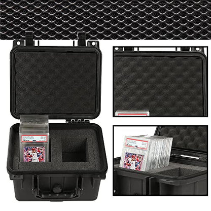 G-PLUS Graded Card Storage Box Fit BGS PSA SGC FGS Weatherproof Graded | Sports Trading Cards(Small, Black)