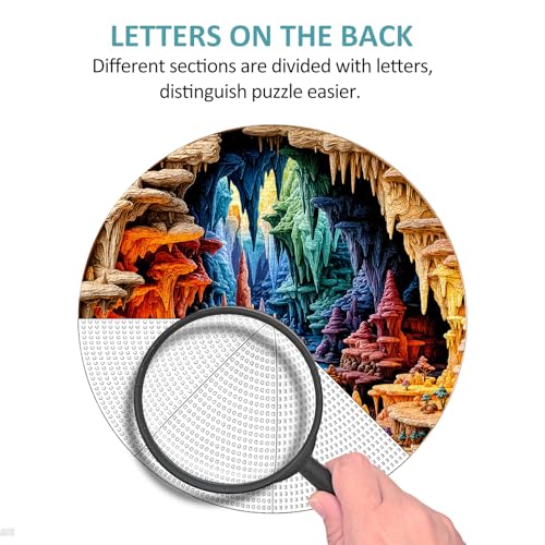 Puzzles for Adults 1000 Pieces, 3-D Visual Cave Jigsaw Puzzles 1000 Pieces for Adults, Puzzles with Letters On Back, Challenging Family Game, 26.5 x 26.5in - color: 3-d Visual Cave