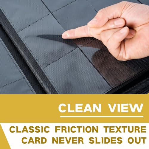 1000+ Pockets Trading Card Binder, 16-Pocket Card Ablum Compatible with MTG,Sports Cards & Other Standard Size Trading Cards (Yellow) - color: Yellow