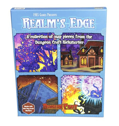 DUNGEON CRAFT Realm's Edge Book By 1985 Games - Immersive Dungeon Game with Dry Erase Maps for Endless Adventures - Water Resistant Game with Loose Leaf Inside a Custom Box & DND Map - style: Realm's Edge