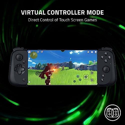 Razer Kishi V2 Mobile Gaming Controller for Android: Console Quality Controls - Universal Fit - Stream PC, Xbox, PlayStation, Touch Screen Android Games - Customizable Triggers - Ergonomic Design - color: Black, style: Kishi V2