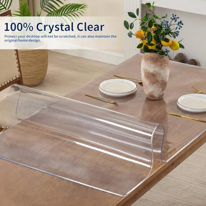 12 x 28 Inch Clear Table Cover Protector, 2mm Thick Clear Desk Mat, Plastic Table Cover, Vinyl Table Protector, Desk Mats on Top of Desks - size: 12" x 28"