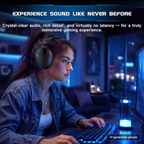 Acer 2.4GHz Wireless Gaming Headsets for PS5, PS4, PC, Switch, Tri-Mode Gaming Headphones with Noise Canceling Mic, Stereo Sound, 40+Hr Battery, 50mm Drivers - JetBlack - color: JetBlack