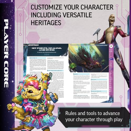 Starfinder Player Core Special Edition - Complete Rulebook, 10 Ancestries, 6 Classes - Tabletop RPG - Limited Deluxe Faux Leather Hardcover with Metallic Deboss and Bound-in Ribbon Bookmark