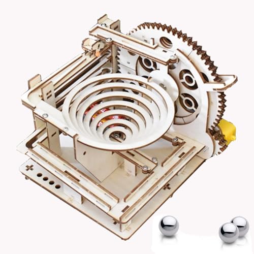 3D Puzzle Marble Run for Adults Wooden Engineering Puzzle Kit Wood Mechanical Puzzles DIY Mode Kits for Adult Age 14+ Years Old - style: Spiral track