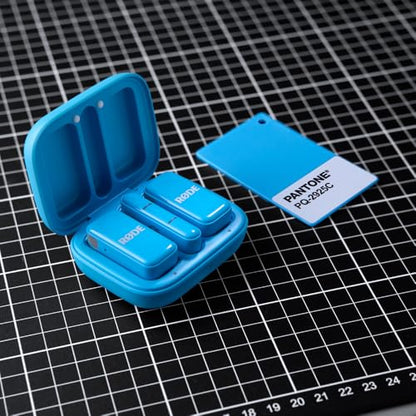 RØDE Wireless Micro - Compact Wireless Microphone, Two Mics with Charge Case for Smartphone Content Creation - USB-C, Blue | Two Ultra-Compact Clip-on Transmitters, USB-C Receiver, Charging Case, Magnetic Mounts and Furry Windscreens - color: USB-C Blue