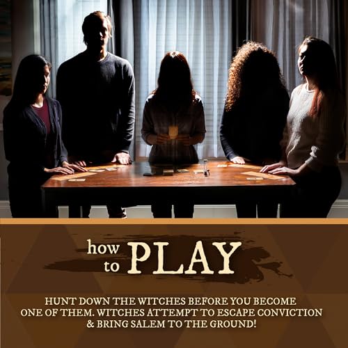 Facade Games Salem 1692 Deluxe Edition, Witch Hunt for 4-12 Players | Ages 14 and Up, Social Deduction Game, Deluxe Upgrades: Metal Gavel, Wood Tokens & Shillings - style: Deluxe Salem 1692