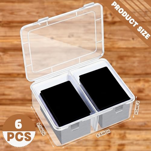 300 Card Storage Box Compatible with Mtg TCG Clear Plastic Trading Card Storage Box with Removable Divider Hard Trading Deck Case for Baseball Football Game Organizer Collector(2 Pcs)