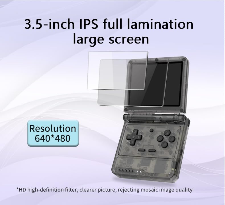 Powkiddy V90S Retro Handheld, 10,000+ Games, 3.5" IPS, Dual TF & Foldable | Open-source Linux, 4-core CPU & 6h battery. Mil-grade hinge (20k flips). Dual TF slots support 512GB for endless retro games - style: Gray
