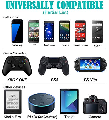 6FT Micro USB Cable,Fast Charger Compatible with Fire HD Tablet,X-Box One,Dual-Shock 4,PS4 Controller Charging Cord for Samsung Fire Stick,Android Wire for Kindle,Moto E/E5/E6,for LG K8V K40 Phone