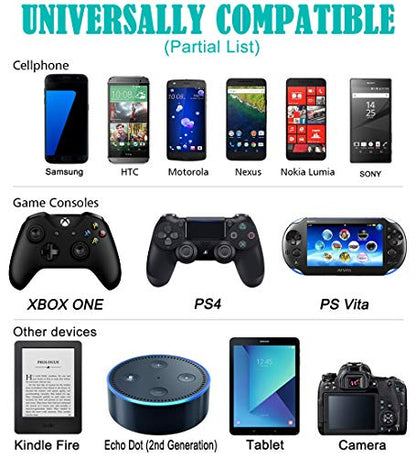 6FT Micro USB Cable,Fast Charger Compatible with Fire HD Tablet,X-Box One,Dual-Shock 4,PS4 Controller Charging Cord for Samsung Fire Stick,Android Wire for Kindle,Moto E/E5/E6,for LG K8V K40 Phone