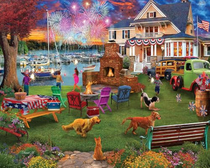 White Mountain 1000 Piece Jigsaw Puzzle Patriotic Summer, 4th of July | Large Pieces, Gift for Adults and Family, 24"x30" in, Celebration