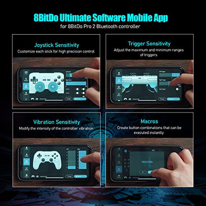 Nargos 8BitDo Pro 3 Bluetooth Gamepad, Compatible with Switch 1/2, PC, Apple, SteamOS, Android, TMR Joysticks, Hall Effect Triggers, Magnetic Buttons (Black Edition) - color: Black Edition