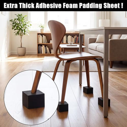 4 Pcs 3" Thick Foam Padding Sheet with Adhesive Backing 4 x 4 Inches Self Stick Neoprene Insulation Foam Sheet Black for Furniture Cars Speakers - color: Black, size: 3 Inch Thick, 4 x 4 Inches