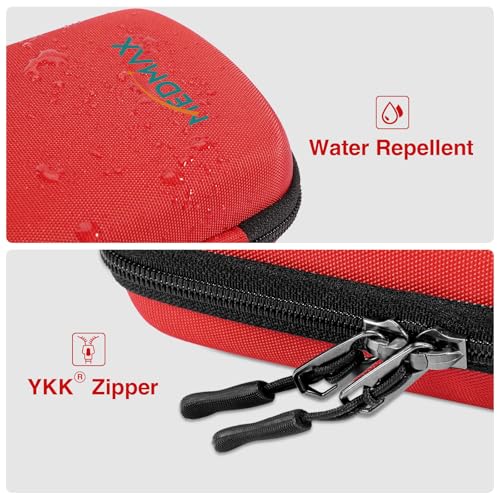 MEDMAX Hard Shell Insulin Cooler Travel Case with 2 Ice Pack, Shock Absorption Insulated Diabetic Medication Organizer Carrying Bag with Extra Pouch for Insulin Pen and Other Diabetic Supplies, Red - color: Red