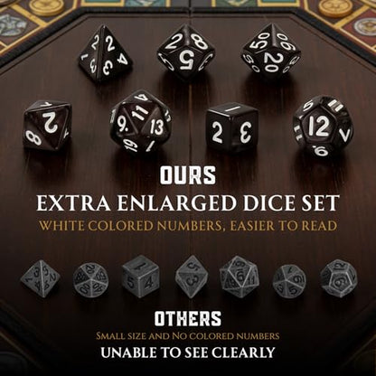 D&D Dice Set, 7PCS mini Dice with Pocket Watch Case, Easy-to-Read Colored Numbers, Dungeons and Dragons RPG Game Dice Set with Watch Shell, Dragon Design Bronze - color: Mini Dice Bronze