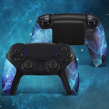 eXtremeRate PlayVital Anti-Skid Sweat-Absorbent Controller Grip for ps5 Controller, Professional Textured Soft Rubber Pads Handle Grips for ps5 Controller - Blue Nebula PFPJ132 - color: Blue Nebula