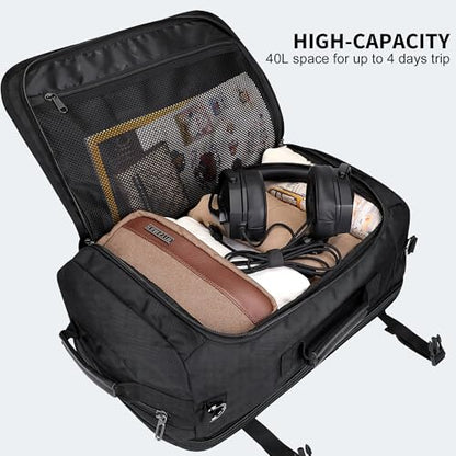 WITZMAN Travel Backpack for Men Women Laptop Backpack with USB Charging Port Carry-on Luggage Flight Approved(B686 Black) | Nylon Laptop Backpack Multi-pocket Fits 17 Inch, TSA Friendly Flight Approved, For Business Trip, Vacation, B686 Black - color: Bla