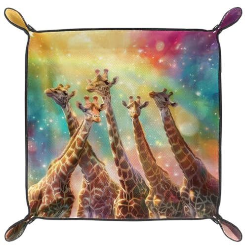 Giraffes Rainbows Dice Tray Dice Rolling Tray Folding Dice Holder for Dice Games, Like RPG, DND and Other Table Games - color: Multi 14