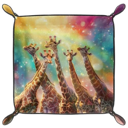 Giraffes Rainbows Dice Tray Dice Rolling Tray Folding Dice Holder for Dice Games, Like RPG, DND and Other Table Games - color: Multi 14