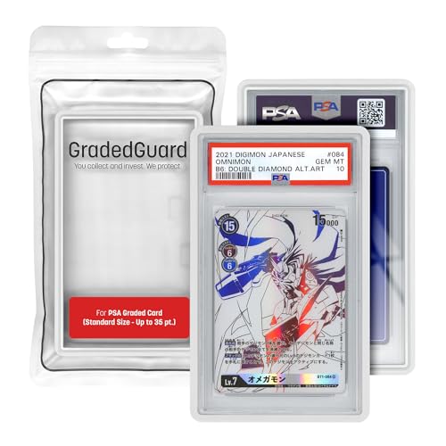 GradedGuard PSA Card Slab Protector Case, Standard PSA Size, Impact Resistant TPU Holder, Drop & Scratch Proof Frame for Graded Sports TCG Collectible Trading Cards. (White) - color: White
