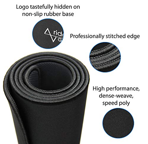 Gaming Mouse Pad (5mm) Extended 36 inch | 36x12x0.20 Extra Thick | Black | Stitched Edge, Large Washable Desk Mat - size: 36” Extended (5mm)