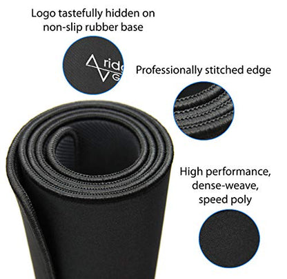 Gaming Mouse Pad (5mm) Extended 36 inch | 36x12x0.20 Extra Thick | Black | Stitched Edge, Large Washable Desk Mat - size: 36” Extended (5mm)