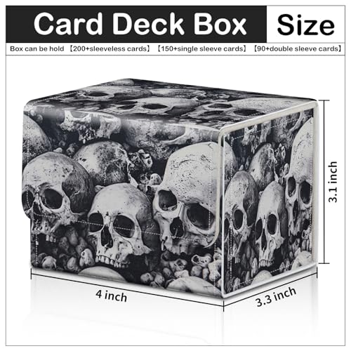 Card Deck Box for MTG Trading Cards with Magnetic Closure,Premium Card Storage Box Case Cover for TCG CCG Magic Cards,Skull Pile - color: Skull Pile