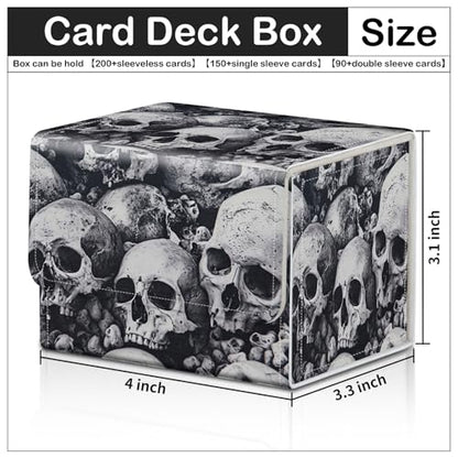 Card Deck Box for MTG Trading Cards with Magnetic Closure,Premium Card Storage Box Case Cover for TCG CCG Magic Cards,Skull Pile - color: Skull Pile