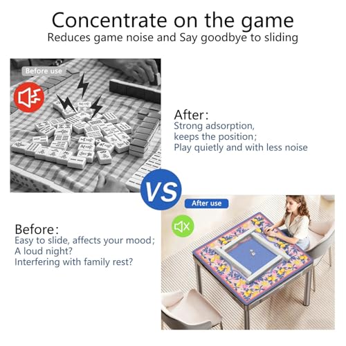 Purple Mahjong Mat for Table, 31.5 * 31.5in Anti Slip Mahjong Table Cloth, Noise Reduction, Neoprene Mah jongg Mat with Carrying Bag & 3 Dices, Poker Board Tile Games Mats, Lemon Tree 2 - color: Lemon Tree2