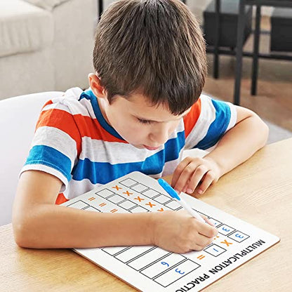 SCRIBBLEDO Dry Erase Multiplication Chart Whiteboard 9" x 12" Multiplication Table Double Sided Times Table Math Manipulatives White Board for Kids Students Classroom and Home Mini Lapboard Game - style: 1 Board