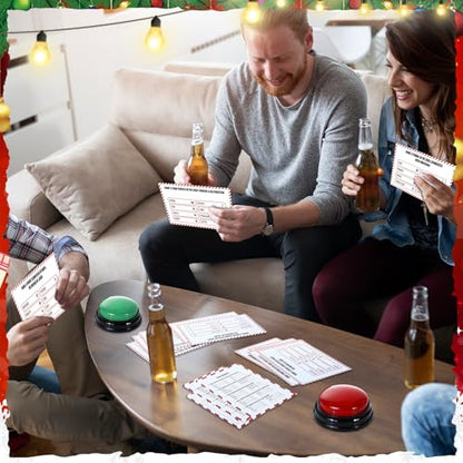 Christmas Bible Friendly Feud Game with 2 Answer Buzzers, Religious Card Board Game Night Church Group Fun Trivia Quiz for Xmas Holiday Party Office Class Team Building - style: Christmas