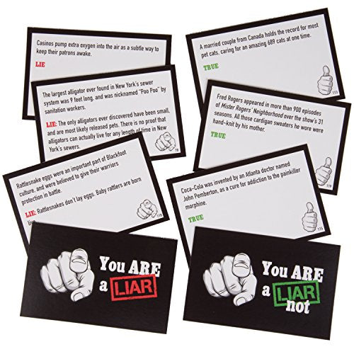 You Are A Liar - Fact Or Fiction Guessing Party Game - Features 120 Truth and 120 Lie Cards - Ages 12+