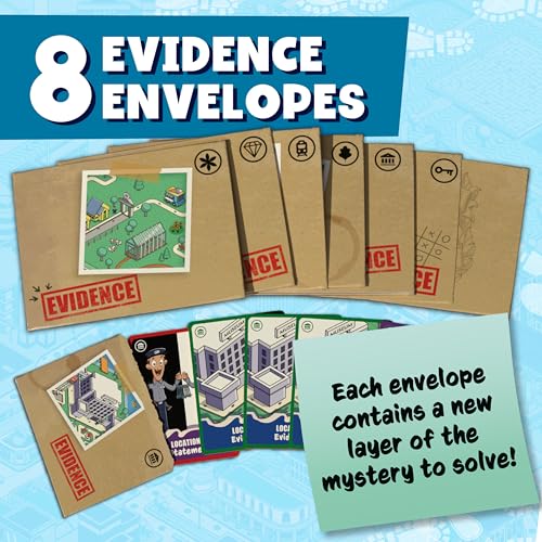 Junior Detective Mysteries Board Game for Kids Ages 8 and Up, Classic Family Mystery Game for 1 Plus Players