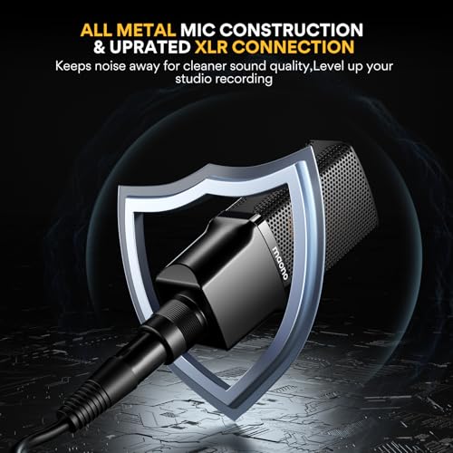 MAONO XLR Condenser Microphone with 34mm Large Diaphragm, Professional Cardioid Studio Mic for Podcasting, Recording, Streaming, Vocals, Voice Over, Music, ASMR(PM500)