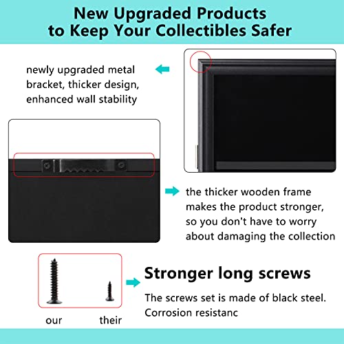 VERANI 35 Graded Sports Baseball Card Display Case Wall Mount Black 2PC | Lockable Trading Card Wall Cabinet,98% UV Block Acrylic Panel,Premium Wood Frame,Vertical Wall Mount Only - size: Large-Vertical-Black-2Pack