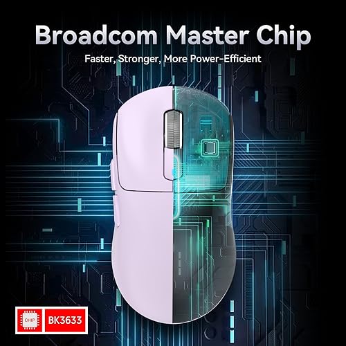 ATTACK SHARK X3 Wireless Gaming Mouse, 49g Ergonomic Computer Mouse, Triple Modes PAW3395 26K DPI Optical Sensor, 200h Battery Life, Programmable Buttons, Gaming Accessories for PC/Laptop/Mac (Purple) - color: Lavender