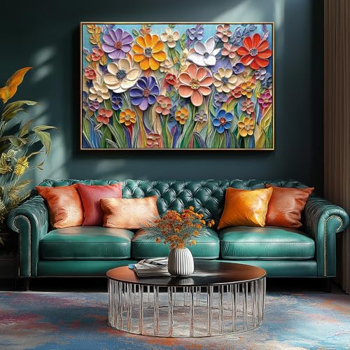 MINIWAN 1000 Piece 3D Quilled Paper Art Flower Garden Jigsaw Puzzle | 27.5"x19.7", Letters on Back, Reference Poster Included, For Adults & Seniors - color: Embossed Flowers