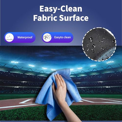 Professional Baseball Field at Night Large Mouse Pad, Stadium Art Desk Mat | Vibrant Playground League, Green and Blue, 31.5" x 11.8", XXL Gaming/Office Durable Stitched Keyboard Mat, Smooth, Anti-Slip - color: Baseball Field
