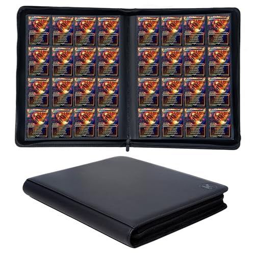 1000+ Pockets Trading Card Binder, 16-Pocket Card Ablum Compatible with MTG,Sports Cards & Other Standard Size Trading Cards (Black) - color: Black