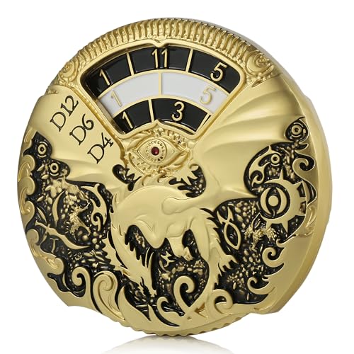Dragon Roulette Spinner Dice DNDND 7-in-1 Fidget Spinner Metal DND Dice Set with Luxurious Gift Box for Dungeons and Dragon and Tabletop Game (Gold with Black) - color: Dragon Gold