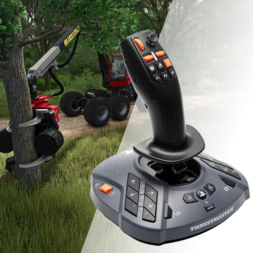 Thrustmaster T128P SimTask Racing Wheel & FarmStick Pack - PS5 & PC | Force-feedback base, T2PM pedal set, 3-axis joystick, 33 action buttons, metal desk attachment, tractor and loader control - style: T128P Farming Pack Bundle
