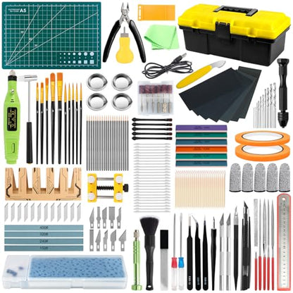 242 Pcs Gundam Tool Kit, Professional Model Tool Kit for Gundam, Model Kit Tools with Decals Sticker Operated Box, Gunpla Tool Kits for Adults, Model Building Tools Hobby Tools for Repairing Painting - color: 242pcs