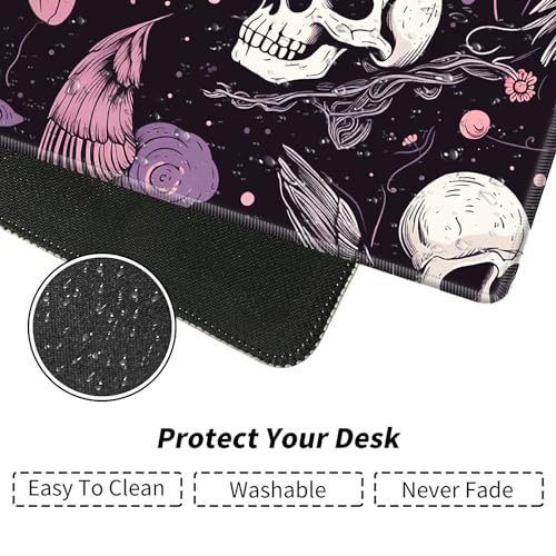 Raven Skulls for MTG & TCG Playmat Mouse Pad, 24" x 14" Game Mat for MTG/RPG/CCG Trading Card Game Playmats Table Mat Perfect for Card Games Video Games Computer Office
