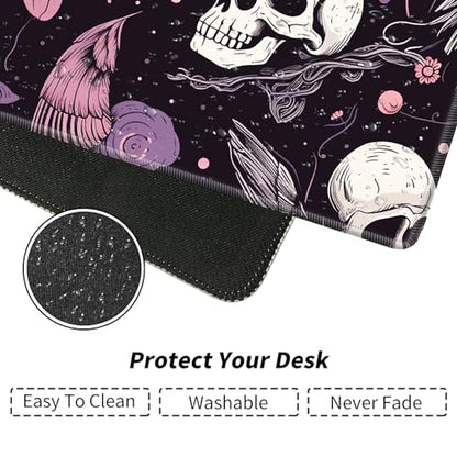 Raven Skulls for MTG & TCG Playmat Mouse Pad, 24" x 14" Game Mat for MTG/RPG/CCG Trading Card Game Playmats Table Mat Perfect for Card Games Video Games Computer Office
