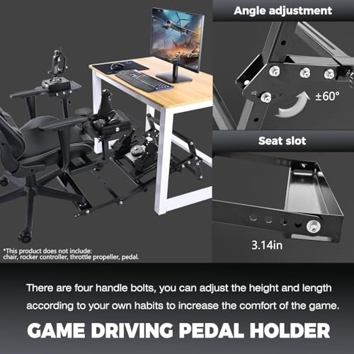 Hottoby Flight and Racing Wheel Stand Proprietary Accessories Fit for Chair Mount Fit for Logitech G27 G29 G920 G923, for Thrustmaster T248 T300RS GT, for PXN, for MOZA R5, Without Pedal