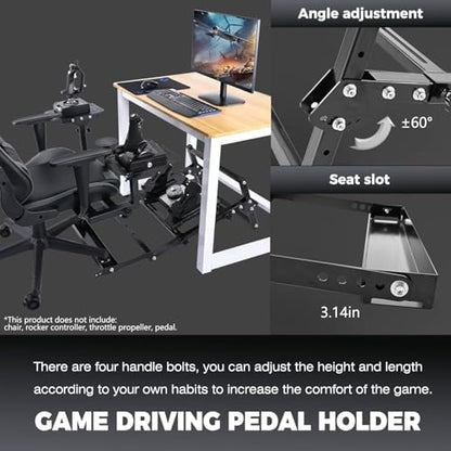 Hottoby Flight and Racing Wheel Stand Proprietary Accessories Fit for Chair Mount Fit for Logitech G27 G29 G920 G923, for Thrustmaster T248 T300RS GT, for PXN, for MOZA R5, Without Pedal