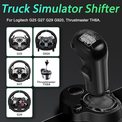 CNSPEED USB Truck Simulator Shifter, Gearshift Knob for ATS & ETS2 Games, PC Sim Racing Shifter Compatible with Logitech G29 G25 G27 G920 Thrustmaster TH8A and Fanatec SQ